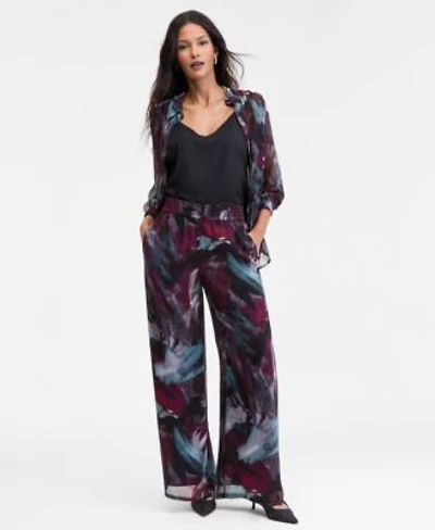 I.N.C. International Concepts Womens Printed Pull On Wide Leg Pants P Xs 3x Macys Exclusive