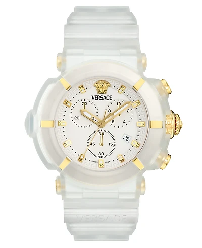 Versace Men's Swiss Chronograph Real Active White Strap Watch 45mm