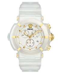 Versace Men's Swiss Chronograph Real Active White Strap Watch 45mm