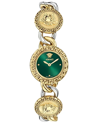 Versace Women's Swiss La Greca Stud Icon Two-Tone Link Bracelet Watch 28mm