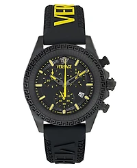 Versace Men's Swiss Chronograph Fornax Black Silicone Strap Watch 43mm