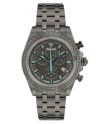 Versace Men's Swiss Chronograph Fornax Gunmetal Ion Plated Bracelet Watch 43mm