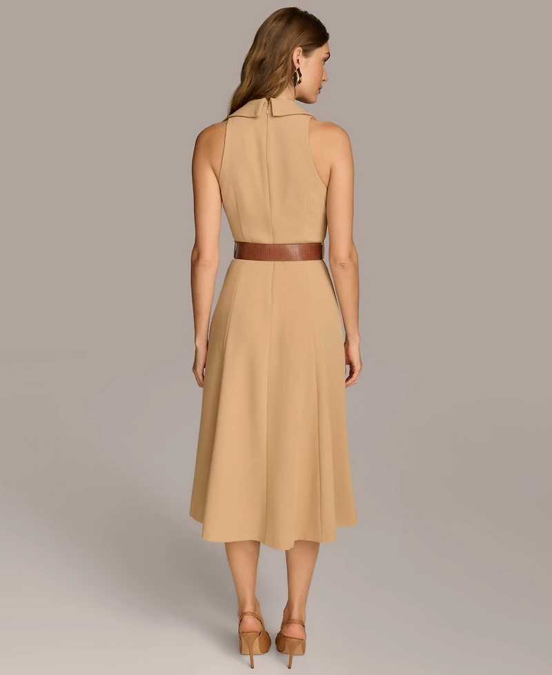 Donna Karan New York Women's V-Neck Sleeveless Midi Dress