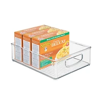 iDesign Plastic Stackable Pantry Bin with Handles, Set of 4, Clear