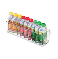 iDesign Stackable Fridge Storage Bin with Handle, Set of 6, Clear, Made in Usa