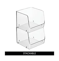 iDesign Stackable Open-Front Storage Bin - Set of - Clear