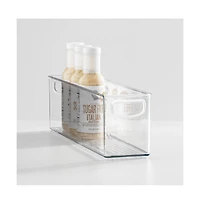 iDesign Plastic Stackable Pantry Bin with Handles, Set of 2, Clear, Made in Usa