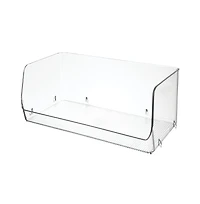 iDesign Wide Stackable Open-Front Storage Bins - Set of 3 - Clear - Made in Usa