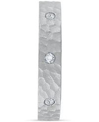 Diamond Studded Textured Band (1/4 ct. t.w.) Platinum or 14k Gold