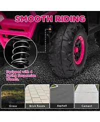 Qaba 12V Kids Atv, 4 Wheeler with Spring Suspension, Storage,