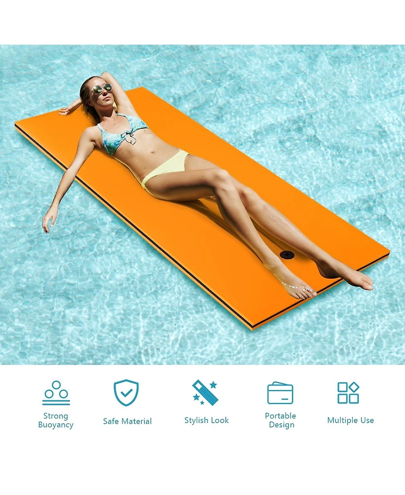 Akiudex Floating Water Mat with Headrest for Lake and Pool
