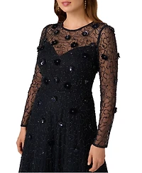 Adrianna Papell Petite Bead Velvet Midi Dress