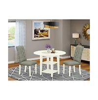 East West Furniture Dining Room Set Linen White