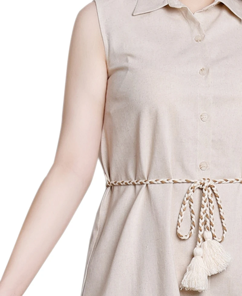 Ny Collection Petite Slveless Belted Dress