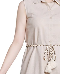 Ny Collection Petite Slveless Belted Dress