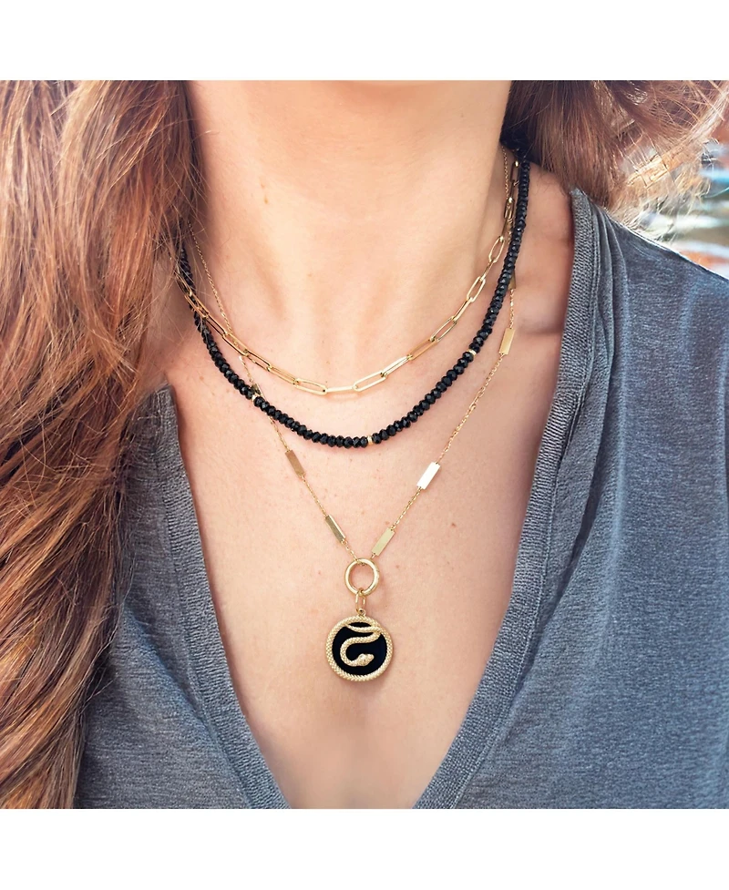 The Lovery Black Spinel Bead Necklace 14K Gold