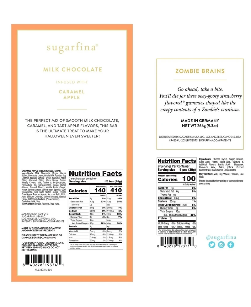 Sugarfina Zombie Brains Ghostly Cravings Bundle, 2 Pieces