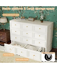 Livelylodge Murphy Bed Cabinet with Drawer Includes Storage Cabinet, Murphy Bed Twin Suit for Guest Room, Murphy Bed Full with Charging and Usb Port,
