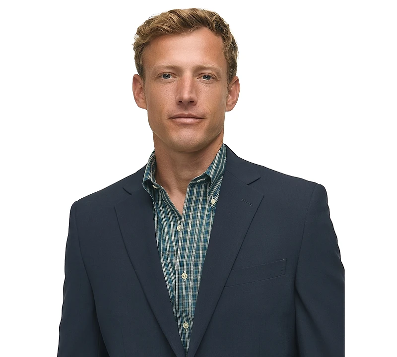 B by Brooks Brothers Men's Classic-Fit Navy Stretch Wool Blend Blazer