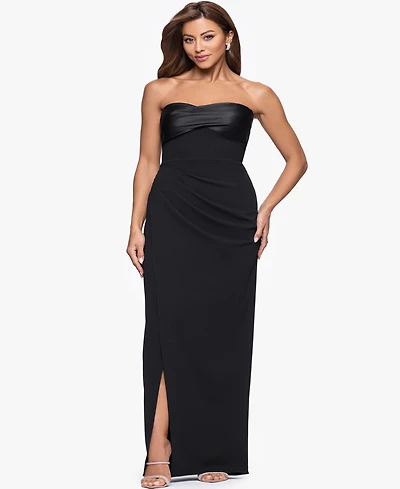 Xscape Women's Strapless Satin Dress