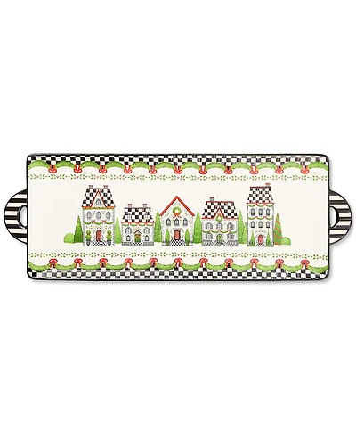 MacKenzie-Childs Holly Village Ceramic Rectangular Platter