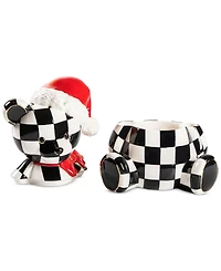 MacKenzie-Childs Courtly Santa Bear Ceramic Cookie Jar