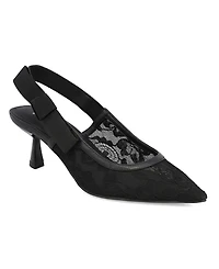 Mia Women's Naida Slingback Kitten Heel Mesh Pumps