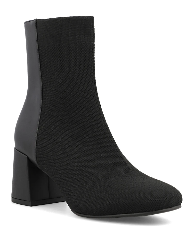 Mia Women's Bronwen Chic Contrast Block Heel Dress Booties