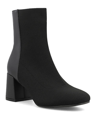 Mia Women's Bronwen Chic Contrast Block Heel Dress Booties