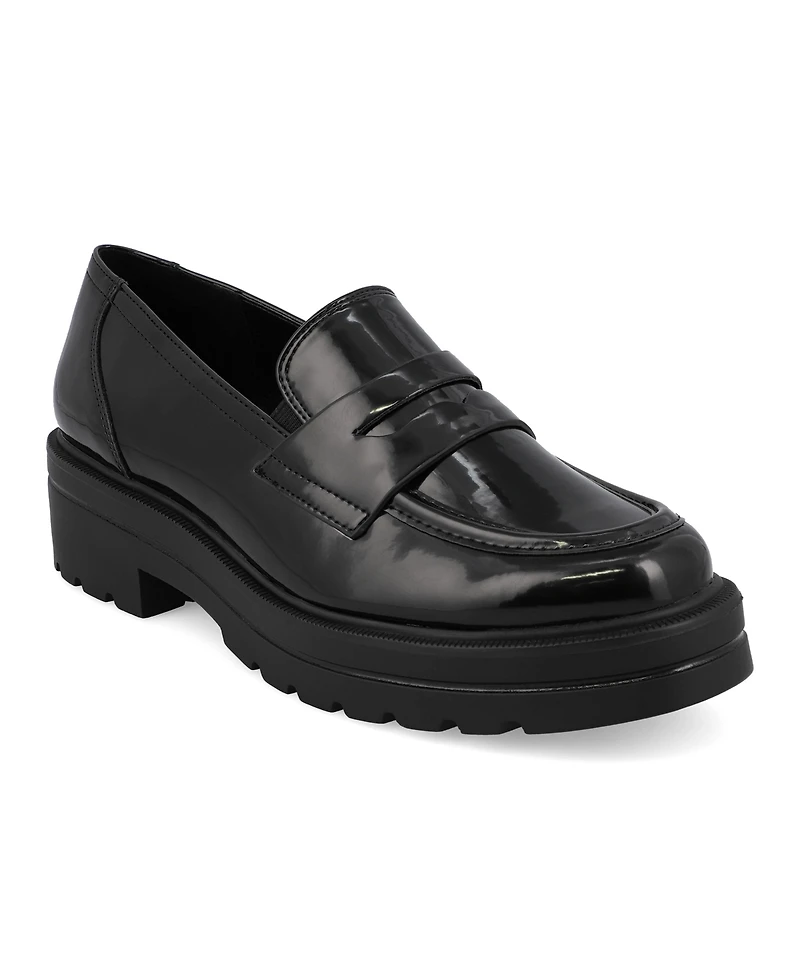 Mia Women's Yoani Round Toe Lug Sole Loafers