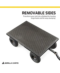 Gorilla Carts Steel Utility Cart, 9 Cubic Feet Garden Wagon with Removable Sides