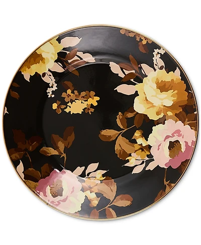 MacKenzie-Childs Wild Rose Brown Dinner Plate