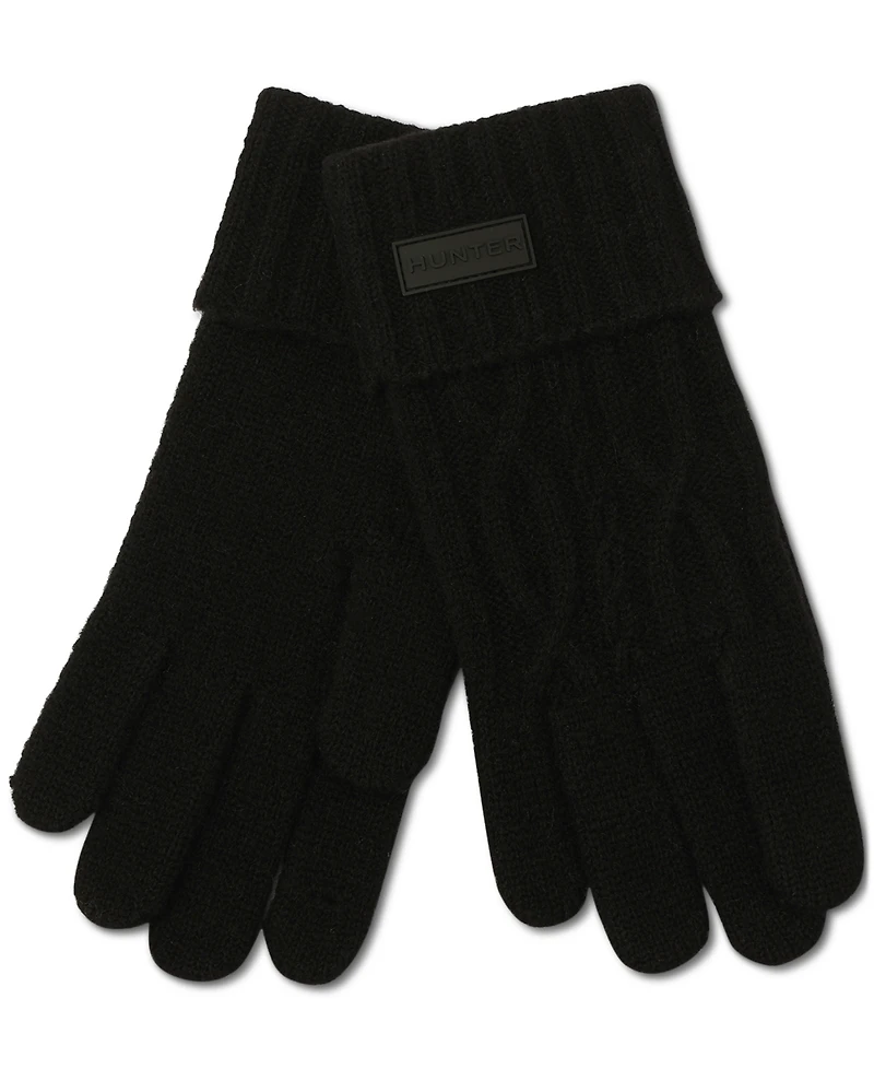 Hunter Cuffed Cable-Knit Gloves