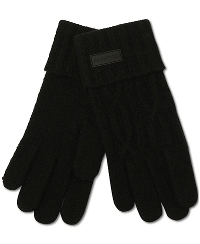 Hunter Cuffed Cable-Knit Gloves