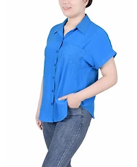 Ny Collection Petite Short Extended Sleeve Top