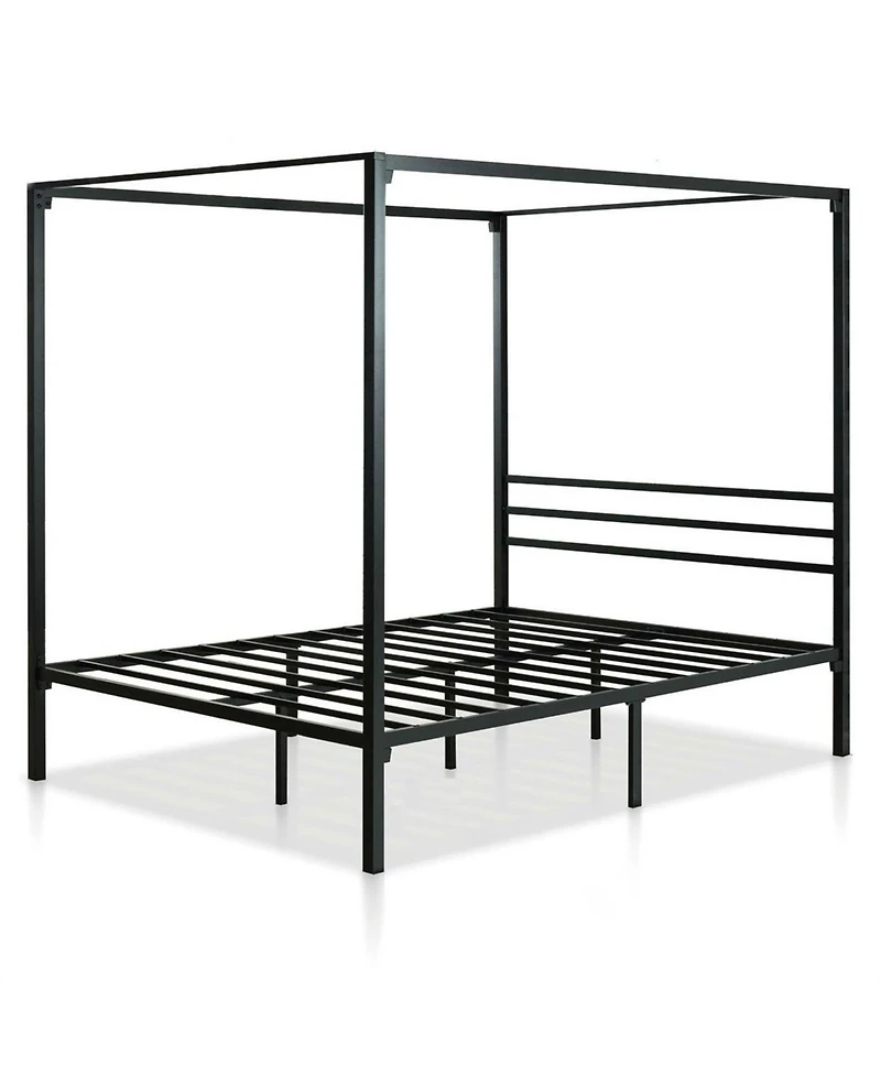 Slickblue Modern Metal Canopy Bed Frame with Clean Lines for Contemporary Bedrooms
