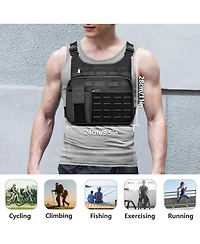 Nakto Tactical Chest Bag Lightweight Running Chest Pack, Water Resistant Running Vest Pack with Phone Holder Running Backpack for Men Women(Black Ches