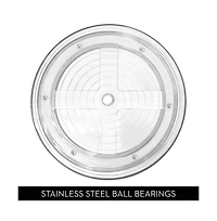 iDesign 9-Inch Recycled Plastic 2-Tier Lazy Susan Organizer - Clear/Chrome