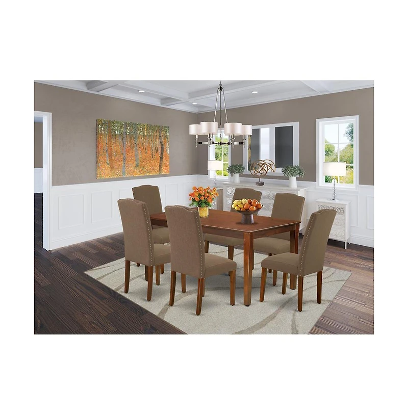 East West Furniture Dining Room Set Mahogany