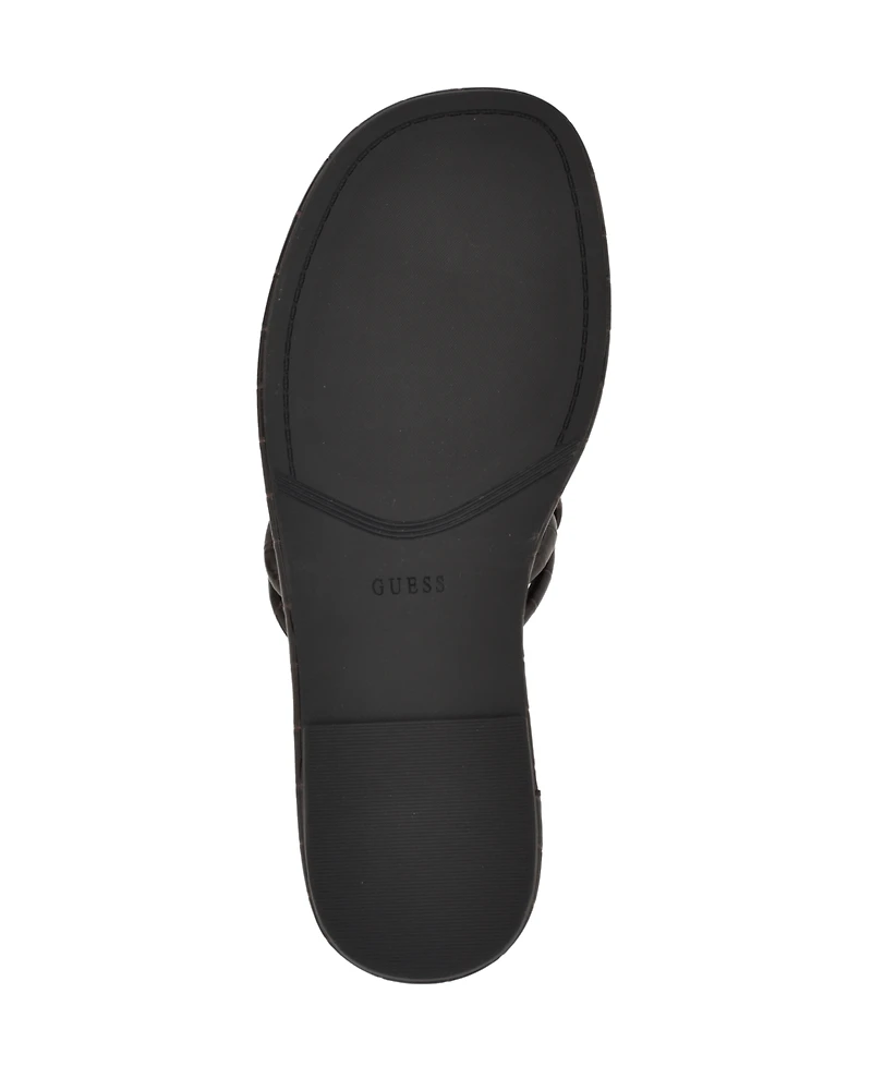 Guess Women's Saime Embellished G Cutout Flat Thong Sandals