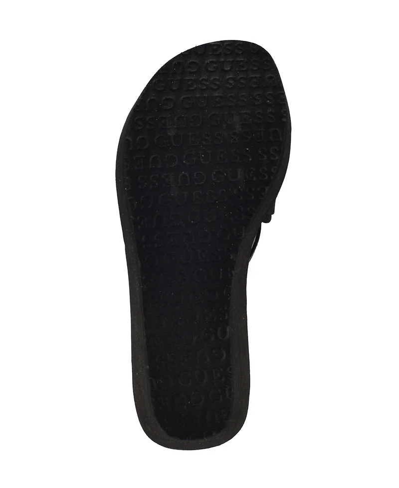 Guess Women's Stazie Embellished High Wedge Eva Sandals