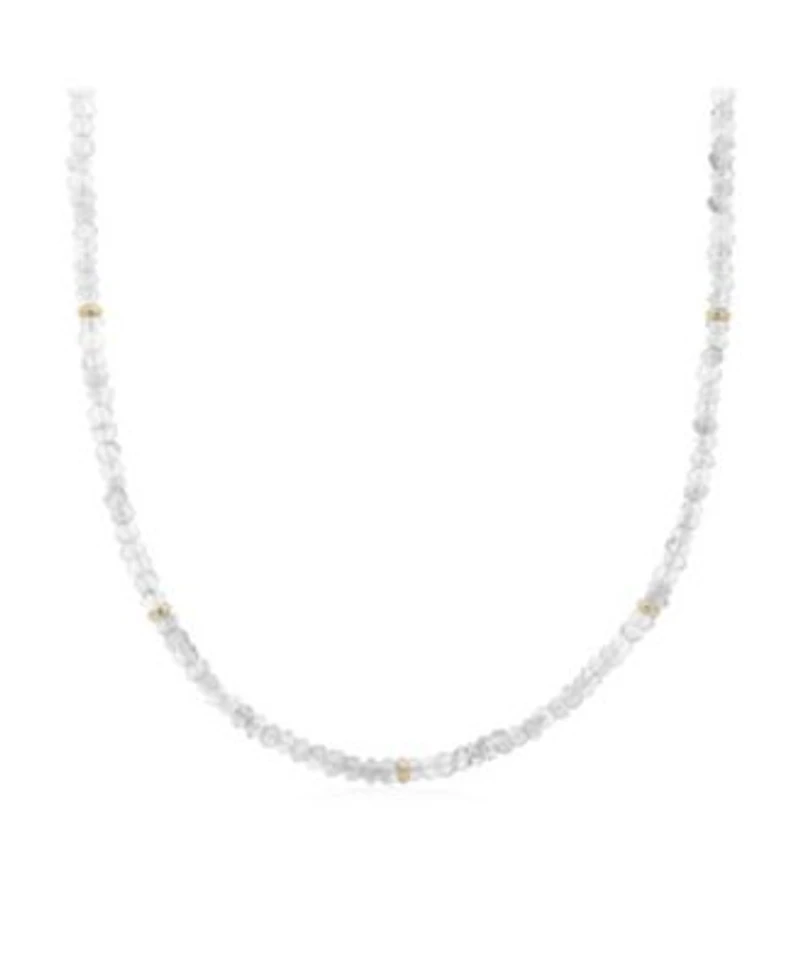 The Lovery White Topaz Bead Necklace 14K Gold