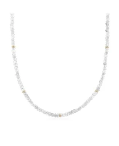 The Lovery White Topaz Bead Necklace 14K Gold