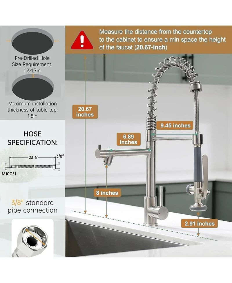 Commercial Pull Down Kitchen Sink Faucet With Sprayer Modern Single Handle Brass Taps Matte Black