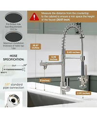 Commercial Pull Down Kitchen Sink Faucet With Sprayer Modern Single Handle Brass Taps Matte Black
