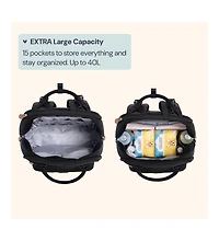 BabbleRoo Toddler Diaper Bag Backpack Stylish 26L Hands Free with Changing Pad, Stroller Straps & Water-Resistant, Safari, Large