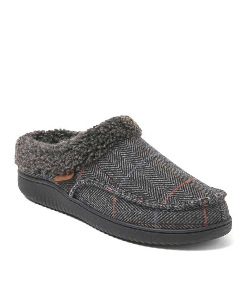 Dearfoams Men's Marshall Microsuede Moccasin Toe Clog House Shoe Slipper