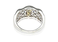 Suzy Levian New York Sterling Silver Sapphire & Created White 9 Stone Curvy Frame Ring