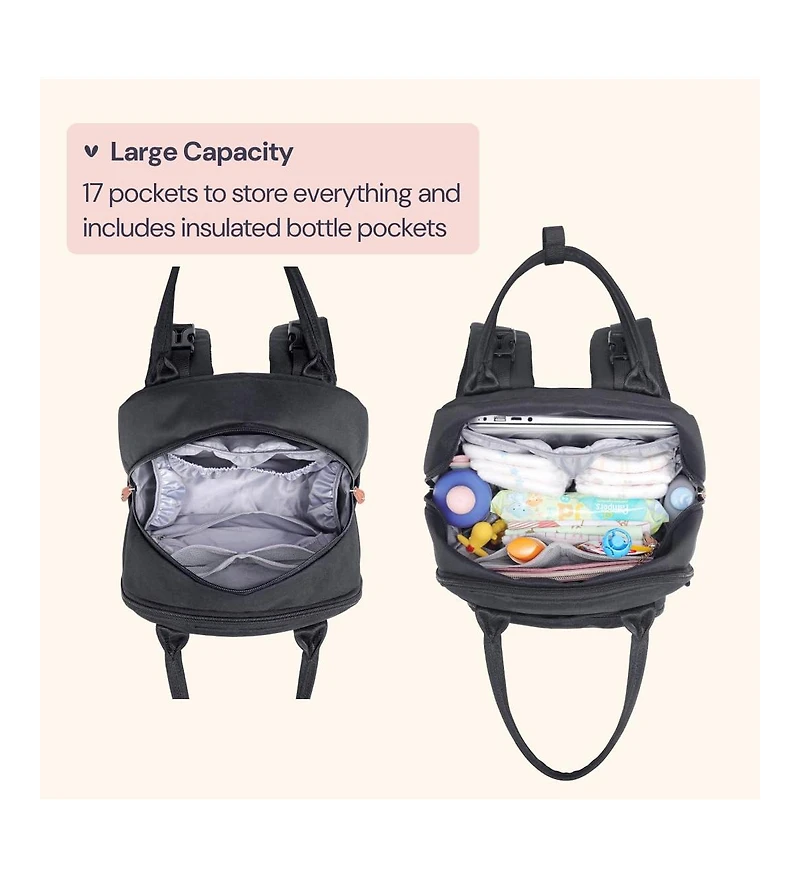 BabbleRoo Diaper Bag Backpack for Stylish Parents Spacious Baby Versatile Camo Blue