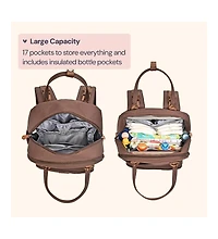 BabbleRoo Toddler Diaper Bag Backpack Stylish 26L Hands Free with Changing Pad, Stroller Straps & Water-Resistant, Safari, Large